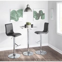 Lumisource Bistro Adjustable Square Bar Table in Silver -Kitchen & Dining Furniture Sales Store LumiSource20LLC BTxxTLBISTRO23SQxxxx9xxxx547a32