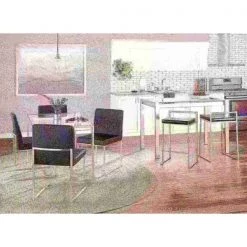 Lumisource Fuji Stackable Counter Stool in Black Faux Leather, PK 2 -Kitchen & Dining Furniture Sales Store LumiSource20LLC CSxxFUJIxxBK2xxxx13xxxx00d4b4