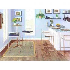 Lumisource Fuji Stackable Counter Stool in White Faux Leather, PK 2 -Kitchen & Dining Furniture Sales Store LumiSource20LLC CSxxFUJIxxW2xxxx15xxxx00ae46