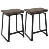 Lumisource Geo Counter Stool in Black with Brown Wood Seat, PK 2 -Kitchen & Dining Furniture Sales Store LumiSource20LLC CSxxGEOxxBKxxBN2xxxx1xxxx27cebf