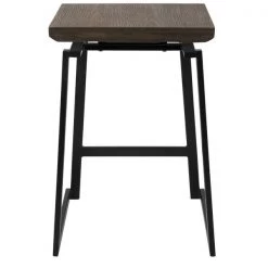 Lumisource Geo Counter Stool in Black with Brown Wood Seat, PK 2 -Kitchen & Dining Furniture Sales Store LumiSource20LLC CSxxGEOxxBKxxBN2xxxx5xxxx840f13