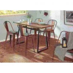 Lumisource Oregon High Back Counter Stool in Antique and Espresso, PK 2 -Kitchen & Dining Furniture Sales Store LumiSource20LLC CSxxORHBxxANxxE2xxxx10xxxx122bca