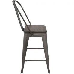 Lumisource Oregon High Back Counter Stool in Antique and Espresso, PK 2 -Kitchen & Dining Furniture Sales Store LumiSource20LLC CSxxORHBxxANxxE2xxxx3xxxx5fbae3