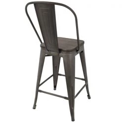 Lumisource Oregon High Back Counter Stool in Antique and Espresso, PK 2 -Kitchen & Dining Furniture Sales Store LumiSource20LLC CSxxORHBxxANxxE2xxxx4xxxx9c0361