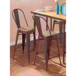 Lumisource Oregon High Back Counter Stool in Grey and Brown, PK 2 -Kitchen & Dining Furniture Sales Store LumiSource20LLC CSxxORHBxxGYxxBN2xxxx12xxxx7de371