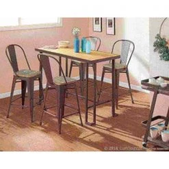 Lumisource Oregon High Back Counter Stool in Grey and Brown, PK 2 -Kitchen & Dining Furniture Sales Store LumiSource20LLC CSxxORHBxxGYxxBN2xxxx13xxxx07d838