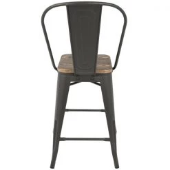 Lumisource Oregon High Back Counter Stool in Grey and Brown, PK 2 -Kitchen & Dining Furniture Sales Store LumiSource20LLC CSxxORHBxxGYxxBN2xxxx5xxxxfa9c51