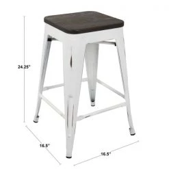 Lumisource Oregon Stackable Counter Stool in Antique and Espresso, PK 2 -Kitchen & Dining Furniture Sales Store LumiSource20LLC CSxxORxxANxxE2xxDIMxx1dcb5a