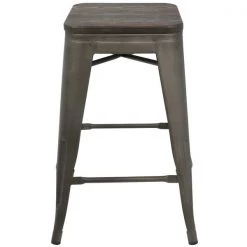 Lumisource Oregon Stackable Counter Stool in Antique and Espresso, PK 2 -Kitchen & Dining Furniture Sales Store LumiSource20LLC CSxxORxxANxxE2xxxx5xxxx1b7d98