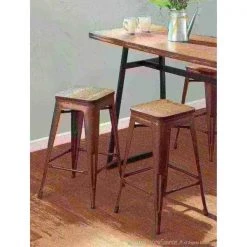 Lumisource Oregon Stackable Counter Stool in Antique and Espresso, PK 2 -Kitchen & Dining Furniture Sales Store LumiSource20LLC CSxxORxxANxxE2xxxx9xxxx07bf0c