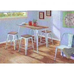 Lumisource Oregon Stackable Counter Stool in Vintage White and Espresso, PK 2 -Kitchen & Dining Furniture Sales Store LumiSource20LLC CSxxORxxVWxxE2xxxx10xxxx91fd10