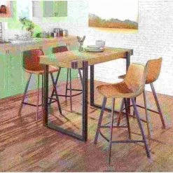 Lumisource Outlaw Counter Stool in Black with Brown Faux Leather, PK 2 -Kitchen & Dining Furniture Sales Store LumiSource20LLC CSxxOUTLWxxBKxxBN2xxxx11xxxxe25fe5