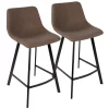 Lumisource Outlaw Counter Stool in Black with Brown Faux Leather, PK 2 -Kitchen & Dining Furniture Sales Store LumiSource20LLC CSxxOUTLWxxBKxxBN2xxxx1xxxxf662ce