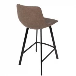 Lumisource Outlaw Counter Stool in Black with Brown Faux Leather, PK 2 -Kitchen & Dining Furniture Sales Store LumiSource20LLC CSxxOUTLWxxBKxxBN2xxxx4xxxx7f9b23