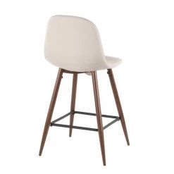 Lumisource Pebble Counter Stool in Walnut Metal and Beige Fabric, PK 2 -Kitchen & Dining Furniture Sales Store LumiSource20LLC CSxxPEBxxWLxxBG2xxxx4xxxx4e989a
