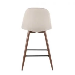 Lumisource Pebble Counter Stool in Walnut Metal and Beige Fabric, PK 2 -Kitchen & Dining Furniture Sales Store LumiSource20LLC CSxxPEBxxWLxxBG2xxxx5xxxxcc064e