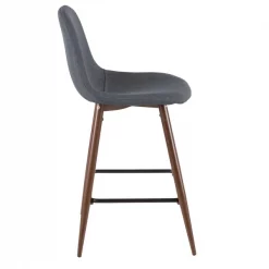 Lumisource Pebble Counter Stool in Walnut and Blue, PK 2 -Kitchen & Dining Furniture Sales Store LumiSource20LLC CSxxPEBxxWLxxBU2xxxx3xxxx365d46