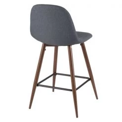 Lumisource Pebble Counter Stool in Walnut and Blue, PK 2 -Kitchen & Dining Furniture Sales Store LumiSource20LLC CSxxPEBxxWLxxBU2xxxx4xxxxfd4417