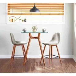 Lumisource Pebble Counter Stool in Walnut and Light Grey, PK 2 -Kitchen & Dining Furniture Sales Store LumiSource20LLC CSxxPEBxxWLxxLGY2xxxx10xxxxe639aa