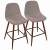Lumisource Pebble Counter Stool in Walnut and Light Grey, PK 2