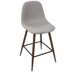 Lumisource Pebble Counter Stool in Walnut and Light Grey, PK 2 -Kitchen & Dining Furniture Sales Store LumiSource20LLC CSxxPEBxxWLxxLGY2xxxx2xxxx257036
