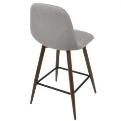 Lumisource Pebble Counter Stool in Walnut and Light Grey, PK 2 -Kitchen & Dining Furniture Sales Store LumiSource20LLC CSxxPEBxxWLxxLGY2xxxx4xxxx0e1bfe