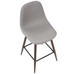 Lumisource Pebble Counter Stool in Walnut and Light Grey, PK 2 -Kitchen & Dining Furniture Sales Store LumiSource20LLC CSxxPEBxxWLxxLGY2xxxx7xxxxc7c0bc