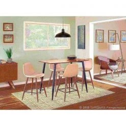 Lumisource Pebble Counter Stool in Walnut and Light Grey, PK 2 -Kitchen & Dining Furniture Sales Store LumiSource20LLC CSxxPEBxxWLxxLGY2xxxx9xxxx99a01c