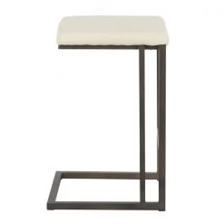 Lumisource Roman Counter Stool in Antique Metal and Cream Faux Leather, PK 2 -Kitchen & Dining Furniture Sales Store LumiSource20LLC CSxxRMNxxANCR2xxxx3xxxx4cc7f0