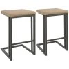 Lumisource Roman Counter Stool in Grey and Camel Faux Leather, PK 2