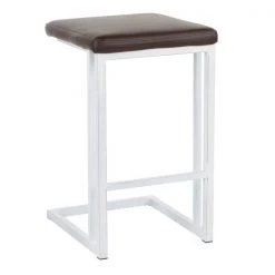 Lumisource Roman Counter Stool in White Metal, Espresso Faux Leather, PK 2 -Kitchen & Dining Furniture Sales Store LumiSource20LLC CSxxRMNxxVWE2xxxx2xxxx88e529