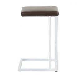 Lumisource Roman Counter Stool in White Metal, Espresso Faux Leather, PK 2 -Kitchen & Dining Furniture Sales Store LumiSource20LLC CSxxRMNxxVWE2xxxx3xxxx97cb0c