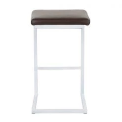 Lumisource Roman Counter Stool in White Metal, Espresso Faux Leather, PK 2 -Kitchen & Dining Furniture Sales Store LumiSource20LLC CSxxRMNxxVWE2xxxx5xxxx017fe4