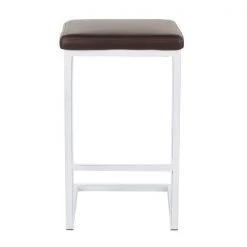 Lumisource Roman Counter Stool in White Metal, Espresso Faux Leather, PK 2 -Kitchen & Dining Furniture Sales Store LumiSource20LLC CSxxRMNxxVWE2xxxx6xxxx67e6bf