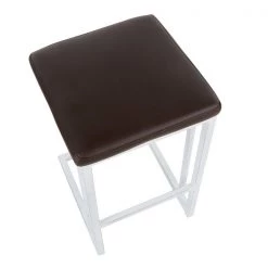 Lumisource Roman Counter Stool in White Metal, Espresso Faux Leather, PK 2 -Kitchen & Dining Furniture Sales Store LumiSource20LLC CSxxRMNxxVWE2xxxx7xxxx7e33a4