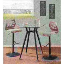 Lumisource Clara Square Counter Table with Black Metal Legs and Clear Glass Top -Kitchen & Dining Furniture Sales Store LumiSource20LLC CTxxCLR3030xxBKGLxxxx5xxxx265930