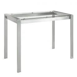 Lumisource Fuji Counter Table in Stainless Steel and Clear Glass