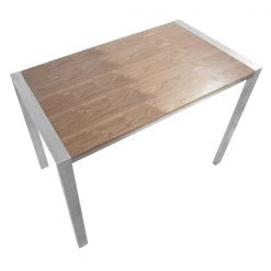 Lumisource Fuji Counter Table in Brushed Stainless Steel and Walnut Wood -Kitchen & Dining Furniture Sales Store LumiSource20LLC CTxxFUJIxxSSxxWLxxxx5xxxxeab892