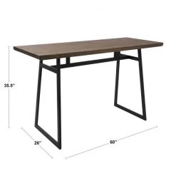 Lumisource Geo Counter Table in Black with Brown Wood Top -Kitchen & Dining Furniture Sales Store LumiSource20LLC CTxxGEOxxBKxxBNxxDIMxx5977f0