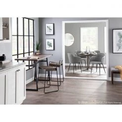 Lumisource Geo Counter Table in Black with Brown Wood Top -Kitchen & Dining Furniture Sales Store LumiSource20LLC CTxxGEOxxBKxxBNxxxx12xxxx0db276