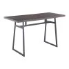 Lumisource Geo Counter Table in Black with Brown Wood Top