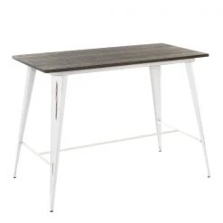 Lumisource Oregon Counter Table in Vintage White and Espresso