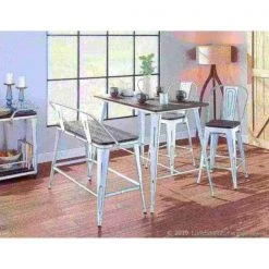 Lumisource Oregon Counter Table in Vintage White and Espresso -Kitchen & Dining Furniture Sales Store LumiSource20LLC CTxxORxxVWxxExxxx9xxxx0d42b7