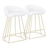 Lumisource Canary Counter Stool in Gold with White Velvet Fabric, PK 2 -Kitchen & Dining Furniture Sales Store LumiSource20LLC Canaryxx20Upholsteredxx20Counterxx20Stoolxx20AUxx20VWxx20Pairxxhrxx061ff9