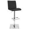 Lumisource Captain Adjustable Swivel Barstool in Black Faux Leather