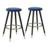 Lumisource Cavalier Counter Stool in Black Wood, Blue Velvet and Gold, PK 2 -Kitchen & Dining Furniture Sales Store LumiSource20LLC Cavalierxx20Counterxx20Stoolxx20BKxx20VBUxx20Pairxxhrxx7db56c