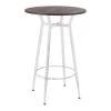 Lumisource Clara Round Bar Table in Vintage White Metal with Espresso Bamboo -Kitchen & Dining Furniture Sales Store LumiSource20LLC Claraxx20Roundxx20Barxx20Tablexx20VWxx20Exx20Mainxxhrxx30307b