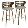 Lumisource Cosini Barstool in Walnut and Grey Fabric, PK 2 -Kitchen & Dining Furniture Sales Store LumiSource20LLC Cosinixx20Barxx20Stoolxx20WLxx20GYxx20300DPIxx20Pairxxhrxx09ad28