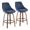 Lumisource Diana Counter Stool in Walnut Wood and Blue Corduroy, PK 2 -Kitchen & Dining Furniture Sales Store LumiSource20LLC Dianaxx20Counterxx20Stoolxx20CORxx20WLxx20BUxx20Pairxxhrxxb33e24
