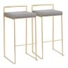 Lumisource Fuji Barstool in Gold with Grey Faux Leather, PK 2 -Kitchen & Dining Furniture Sales Store LumiSource20LLC Fujixx20Barstoolxx20AUxx20GYxx20Pairxxhrxx2e880f
